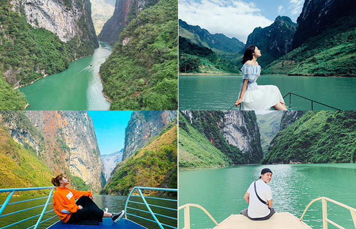 Đi thuyền ngắm sông Nho Quế hưởng trọn vẻ tuyệt tác của thiên nhiên